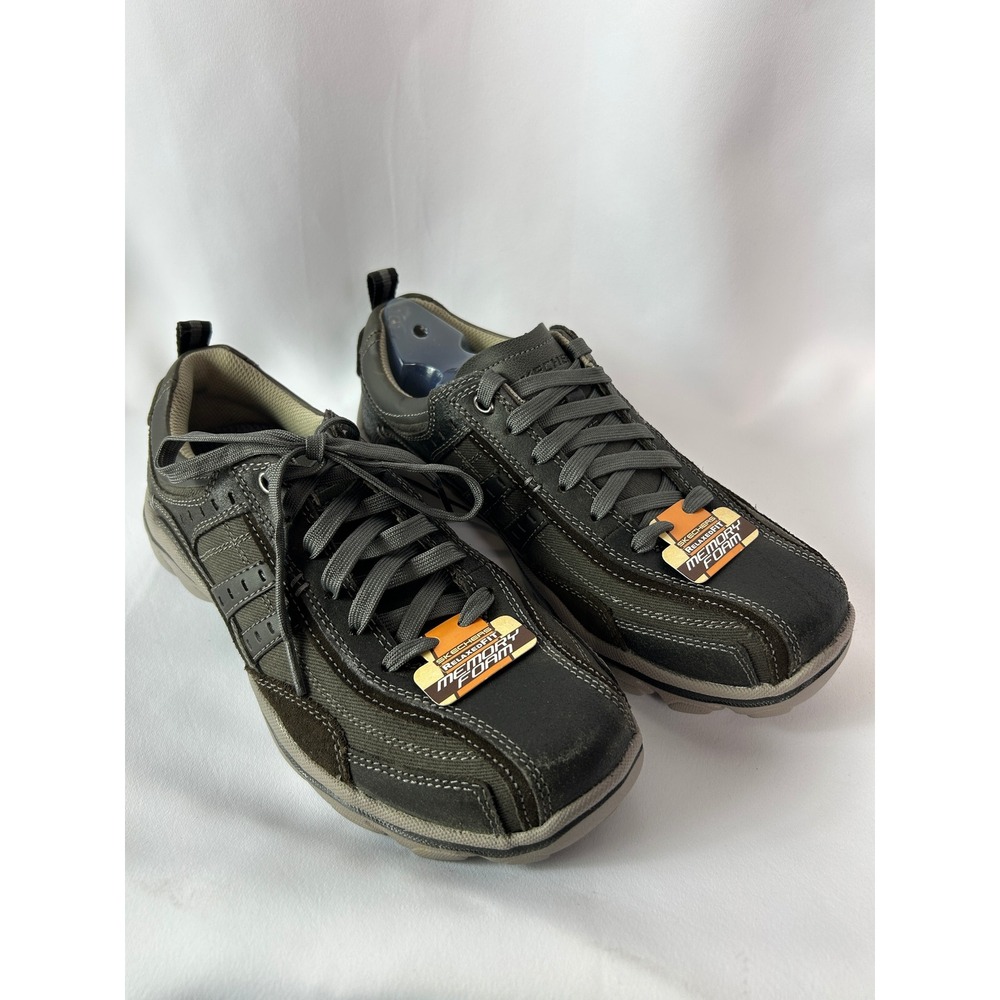 Skechers Montz-Reyvon Charcoal Grey Relaxed Fit Memory Foam Sneakers Mens 8